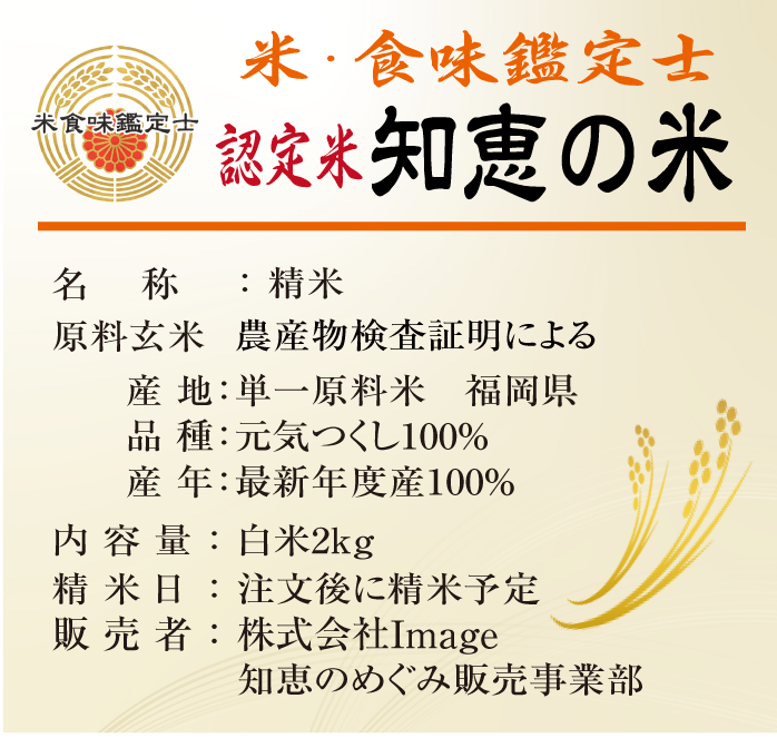 米・食味鑑定士厳選　認定米